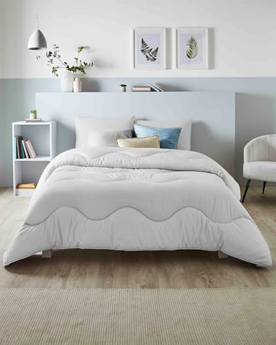Night Lark Coverless Duvet Linen Collection – Coverless Duvet Single 10.5 tog with Advanced Smartfil® Fibre, Machine Washable, Hypoallergenic – Cloud Grey, Double Bed Size