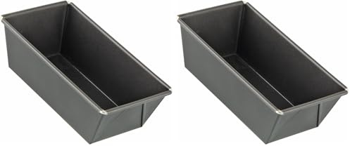 Zenker 7684 Mini moule à cake, mini moule rectangle 15 cm, moule à gâteau, mini moule à cake, moule à gâteau, Acier inoxydable, Noir, 15 cm (Lot de 2)