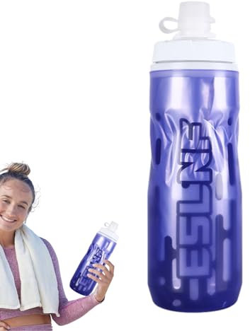 EviKoo Doppelschichtige Sportflasche, Fahrradwasserflasche, 610 ml, hitzeempfindliche Trinkflasche, isolierte Fahrradflasche mit lebensmittelechtem Material, ideal für Fitnessstudio, Wandern und