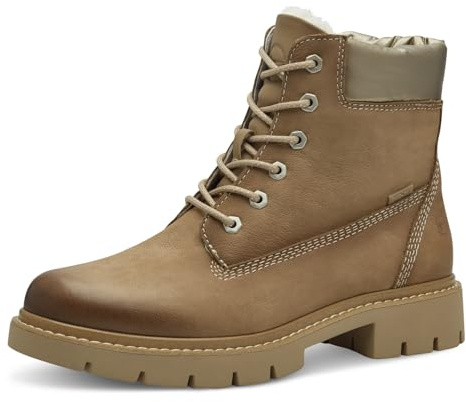 Tamaris COMFORT Damen Winterstiefeletten zum Schnüren Gefüttert Wasserabweisend, Braun (Camel Nubuc), 40 EU