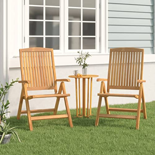 ARKEM Gartenstühle 2 STK. Verstellbar Massivholz Teak Outdoor Chair Hochlehner Gartenstuhl Klappstuhl Aus Holz