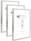Koby Crafts Pack of 3 Silver Picture Frames for A4 or A3 Images | 3 Pack Aluminium Metal A3 Wooden Photo Frames | Hang Portrait/Landscape | A4 Image Mount
