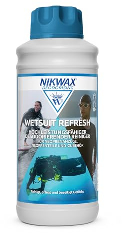 Nikwax Wetsuit Refresh 1L – Skonsamt tvättmedel & deodorant, schampo för högpresterande plagg med fräsch effekt för våtdräkter & tillbehör - Avlägsnar salt, klor & dålig lukt från, frisk havsbrisdoft