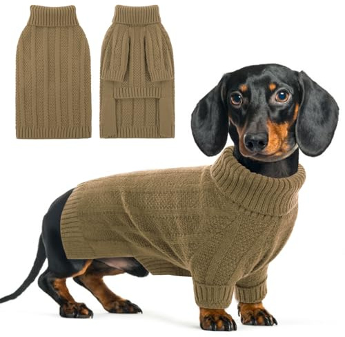 Queenmore XS hundtröja, mjuka och mysiga chihuahua-kläder för pojkar flickor valp, tekopp, katter, kattunge (kamel, XS)