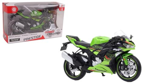 TURBO CHALLENGE - Kawasaki Ninja Motorrad - Die Cast - 029934-1/12 - Freilaufendes Fahrzeug - Grün - Metall - Kinderspielzeug - Auto - Geschenk - Geburtstag - Miniatur - Ab 3 Jahren