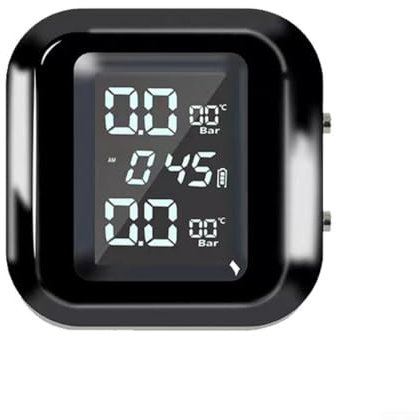 Besttoolifes Motorrad TPMS LCD Drahtlose Reifentemperatur und Drucküberwachung Alarmanlage mit LCD-Display & 2 externen Sensoren mit Echtzeit-Datenanzeige, wasserdicht einstellbarer Winkel