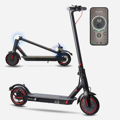 Elektroroller für Erwachsene, 8,5 Zoll, LED-Display, App-Funktion, Reichweite 20–30 km und 120 kg Belastung, mit Handyhalterung und Autoschloss