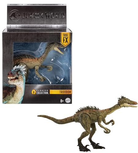 Mattel Jurassic World Figurines articulées Collection Hammond Troodon dinosaure, JDJ11