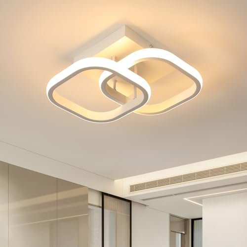SENQIU Lámpara de Techo, 30W 28CM Plafon LED Techo Cuadrado Moderno, Luz de Techo LED Blanca Acrílico para Dormitorio Cocina Pasillo Balcón Baño, Luz Calida 3000K