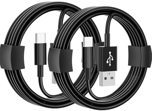 iPhone 15 16 17 Carplay Ladekabel, USB A auf USB C Schnellladung Kabel für iPhone 16E,17/16/15 Pro Max, Air,15 16 Plus, [0.5M+1M 2Stück], Type C Kabel für AirPods pro 2/AirPods 4 Ladegerät (Schwarz)
