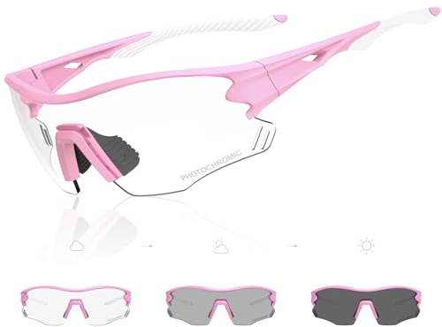 X-TIGER Photochromatische Selbsttönend Fahrradbrille Herren Damen UV400 Schutz Sportbrille Transprante Sonnenbrille Mtb Outdoorsport