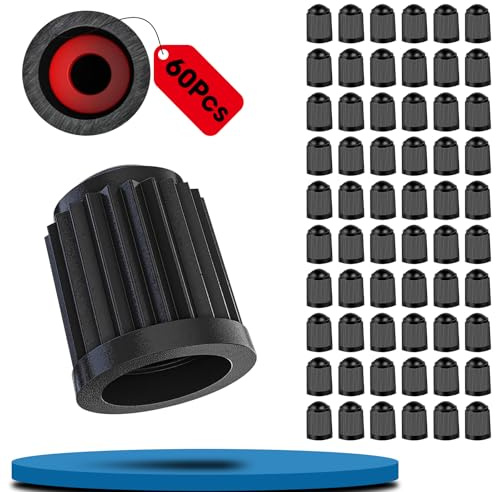 60 tappi per valvole auto, tappi per valvole per auto, ad alta tenuta, acqua e antipolvere, tappi per valvole universali per auto, moto, biciclette, ecc.