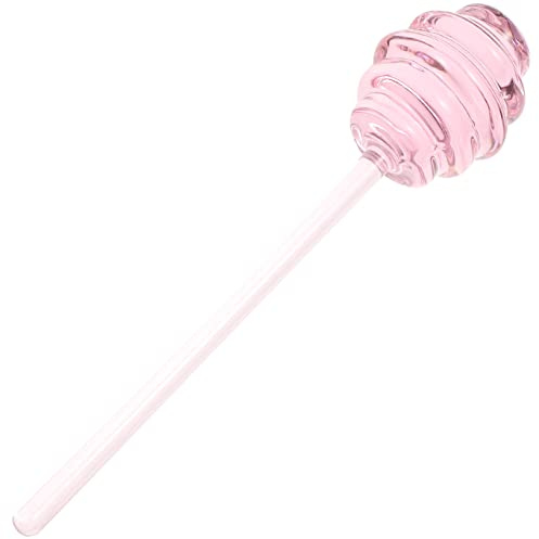 FONDOTIN Bâtonnet à Miel en Verre Spiralé Portable pour Mélanger Les Produits Crémeux, Accessoire Unique et Pratique Dîner ou Petit Restaurant