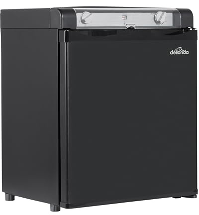 Dellonda 3 Way Fridge, Gas/12V/230V, 40L, for Camping, Motorhome, Trucks - Black - DL158