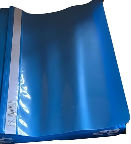 50 perfekt Schnellhefter Plastik blau, A4, Kunstoff-Hefter, Schulhefter, Report Covers, Sichthefter