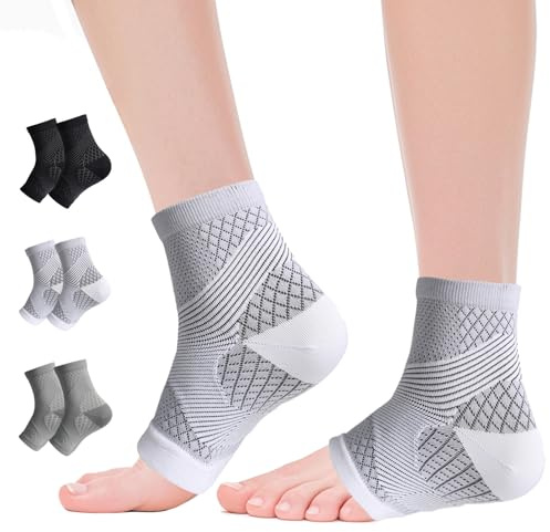 NuCamper Compression Chevillère, Attelle Cheville, Chevillere de Maintien Sport, Homme Femme, Chaussettes pour Fasciite Plantaire, Entorse, Arthrite, Tendon d'Achille, Douleurs Articulaires, Course