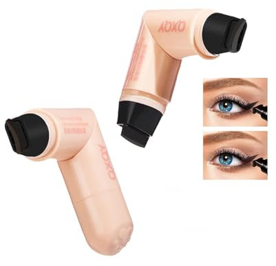 2pezzi Timbro Eyeliner Ad Ala per Occhi Di Gatto, Eyeliner Liquido Nero Lunga Durata Impermeabile Timbro Eye liner Ad Ala per Donne Trucco Occhi (Nero+marrone)