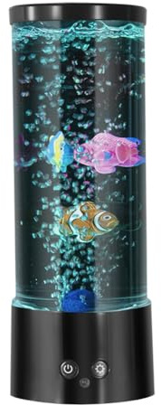 Cvoepobey 1 Set Mini Lampada RGB Bubble Fish Luce D'Atmosfera Colorata con Lampada Lava Telecomandata per la Decorazione Domestica