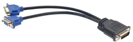 SEWACC Adaptador Vga Doble Conector Macho Dos Hembra Cable Divisor para Ordenador Compatible con Monitores Svga y Proyectores Plástico Resistente Negro y Azul