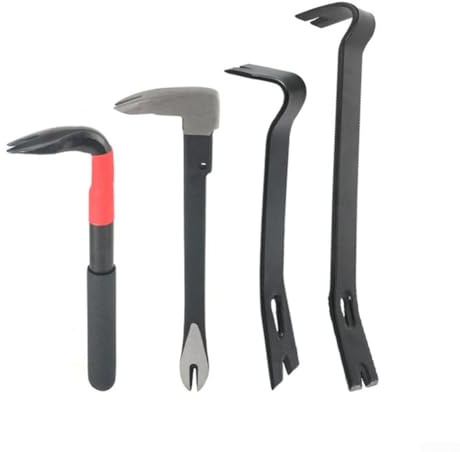 Lot de 4 extracteurs de clous de biche - Barre de démolition Wonder Pry Bar - Mini pince utilitaire de charpentier - Barres de levier multifonctions