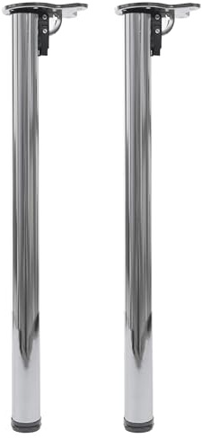 Mendler Lot de 2 Pieds de Table HWC-H34 Pliables 72 cm Aspect INOX