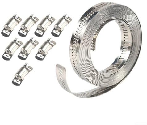 FACAIIO Kit de colliers de serrage en acier inoxydable 304 avec conduits de fixation, collier de serrage réglable de 3,5 m et grands tuyaux