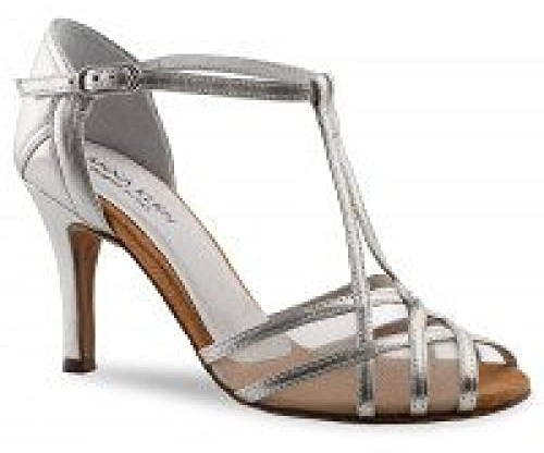Anna Kern Mujeres Zapatos de Baile 870-75 - Cuero Plateado - 7.5 cm [UK 5]