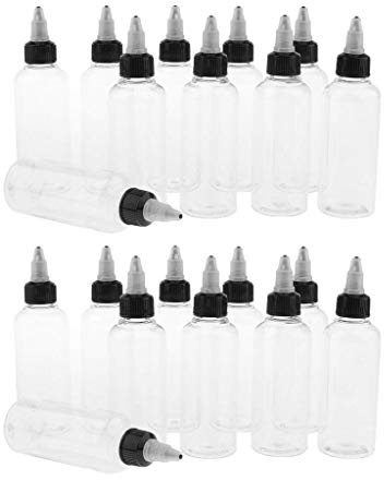 Tubayia 20 Stück 100ml Leerflasche Liquid-Flaschen Plastikflasche mit Twist Top Kappe