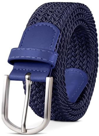 TANGCHAO Stoffgürtel Stretchgürtel Elastik Flechtgürtel Geflochtener und Elastischer Dehnbarer Gürtel für Damen und Herren Breite 3.3cm LAN-100cm