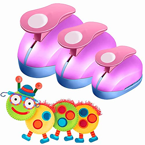 VSREI stansare rund, 3 stycken stansar cirkel motivstansare rund pappersstansare motivhålslag stansare set utstansare motivhål för presentetiketter, hantverk, scrapbooking, foton, gratulationskort, 9