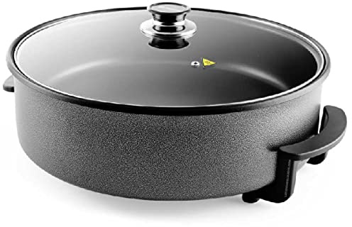 Suinga Pentola elettrica 1500 W. Cucina facile, ideale per friggere, grigliare, cucinare paelle, tortilla e pizze. 40 cm di diametro. Profondità 9 cm.
