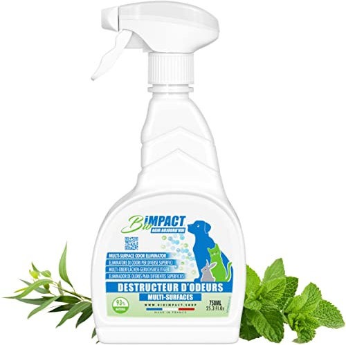 Bioimpact Distruttore di urina di gatti e animali, da 750 ml, per tutte le superfici, effetto istantaneo, non repellente, deodorante enzimatico