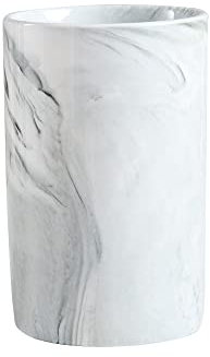 wongwongcat Zahnbürstenhalter aus Keramik 300ml, Marmor Muster Zahnputzbecher, Trinkbecher (Grau)