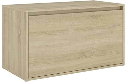 MOONAIRY Flurbank, Sitzbank Esszimmer, Küchenbank, Bank Esszimmer, Hockerbank, Pflanzenbank, Betthocker, Sitzecke Küche, 80x40x45 cm Sonoma-Eiche Holzwerkstoff