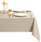 DWCN Leinen Beige Tischdecke Leinenoptik Abwaschbar Tischwäsche Wasserabweisend Tischtuch für Esszimmer, Garten, Party, Hochzeiten oder Haushalt,135x300cm