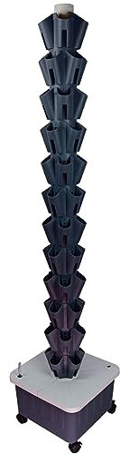 ZHEYANG Hydroponic System Turm Hydroponic System Tower Hydrokultur-Wachstumsturm, Pflanzgefäß Für Kräuter, Obst Und Gemüse, 5 Pflanzen Pro Schicht, 8/10/12 Schicht 0828(Color:A1,Size:12 Layer)