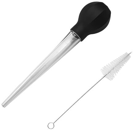 SHIYAN Large Turkey Baster with Cleaning Brush - Premium Baster Tool for Cooking - Easy to Use and Clean - Powerful Bulb Baster Syringe - Dishwasher Safe - Flavor Meat Poultry, Beef, Chicken