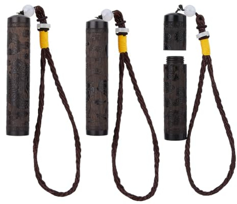 SUPERFINDINGS 3 Stück 3 Stile Schnitznadeletui Nähnadelhalter Mit Halteband Holz Zahnstocherhalter Nähaufbewahrungskoffer Nadelrohrhalter 252~278mm