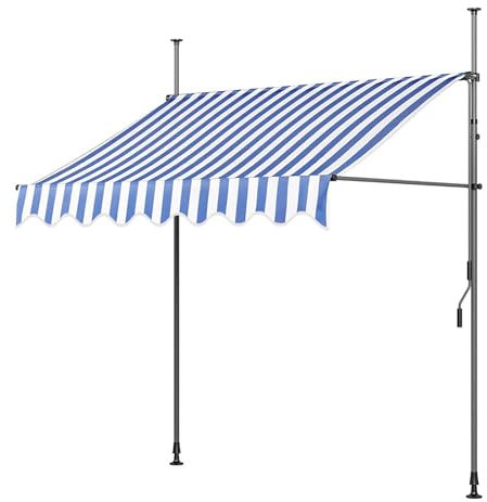 MAAOBR Klemmmarkise, Senkrechtmarkise Außen, Balkonmarkise ohne Bohren Verstellbar, UV-beständig höhenverstellbar wasserabweisend Sonnenschutz Terrassenüberdachung (Color : Gray Bracket-B, Size : 4m