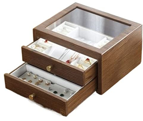 YIHANSS Schmuckkästchen-Display, Holz-Schmuckkästchen für Frauen und Mädchen, 2-in-1, riesiges Schmuckkästchen, Schmuck-Aufbewahrungsbox, Schmuck-Organizer für Mädchen (Größe: A)