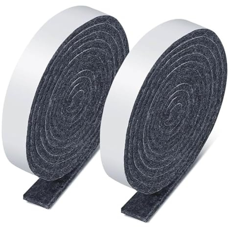 PLABBDPL Set di 2 Feltrini Adesivi per Mobili e Sedie, Rotolo Adesivo in Feltro da 2cm x 1m con spessore 5mm, Ideali per Mobili Pesanti, Piedini e Taglio Libero,