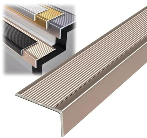 Noir Forme en L Profil des Bords Marches Antidérapant Bande De Bordure, Nez De Marche Profilé D'escalier en Aluminium, pour Les Bords D'escalier Extérieurs Ou Intérieurs(Purple-Gold,30x20mm)