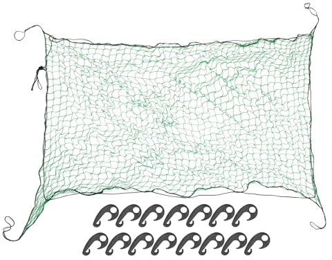 Partuto Anhängernetz 3x2m, Gepäcknetz Anhänger Netz zur Ladungssicherung, Polyethylen Containernetz, Sicherungsnetz Grün