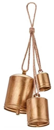 Weihnachtsglocken, Vintage, antike Kuhglocken, hängende riesige Kuhglocken aus Messing, rustikaler Vintage-Stil, für Kranzbäume