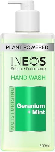 INEOS Skin Science - With Provitamin B5 Hand Wash Geranium + Mint - With SkinActiv Cooling Tech- Plant Powered 500ml
