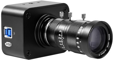MOKOSE USB Camera 4K, USB3.0 Manual Focus Webcam with C-Mount 10-55mm Telephoto Zoom Lens, IMX678 1/1.8 8MP Sensor Support YUY2,Web Camera for Desktop Computer Laptop