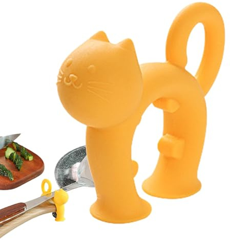 Cat Spatula Holder, Cat Shaped Spoon Rest, 2.76x2.36in Anti Scalding Spatulas Clip, Cooking Utensils Holder, Kittens Kitchen Utensil Holders for Home Kitchens and Restaurant Use