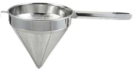 Fenteer China Cap Strainer Long Handle Conical Separator Sturdy for Sauce Jelly Tea Funnel Fine Mesh L Hook for Pot Stability, 31.5cm