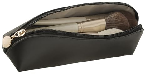 Schminktasche für Frauen, Kosmetiktasche - Tragbare Kosmetikaufbewahrungstasche, multifunktionale Reisetasche aus PU-Kunststoff, geringe Findung, Organizer für Camping d, Elegantes Schwarz