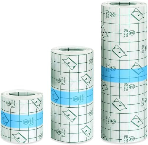 Rayyl Tattoo Folie 3 Rollen Tattoo Pflaster Wasserdichte 15cm/10cm/5cm x 2m Second Skin Tattoo Folie Wasserdichte Klebebandage